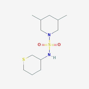 molecular formula C12H24N2O2S2 B7584644 3,5-dimethyl-N-(thian-3-yl)piperidine-1-sulfonamide 