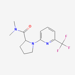 molecular formula C13H16F3N3O B7584723 N,N-dimethyl-1-[6-(trifluoromethyl)pyridin-2-yl]pyrrolidine-2-carboxamide 