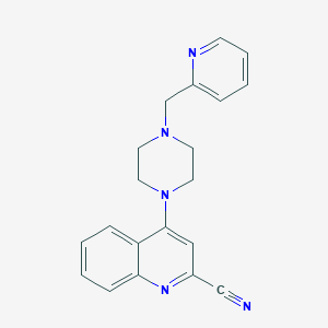 molecular formula C20H19N5 B7584731 4-[4-(Pyridin-2-ylmethyl)piperazin-1-yl]quinoline-2-carbonitrile 