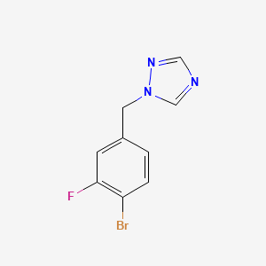 molecular formula C9H7BrFN3 B7584749 1-[(4-Bromo-3-fluorophenyl)methyl]-1,2,4-triazole 