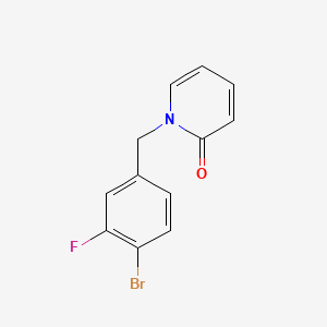 molecular formula C12H9BrFNO B7584761 1-[(4-Bromo-3-fluorophenyl)methyl]pyridin-2-one 