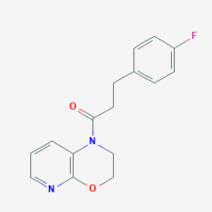 molecular formula C16H15FN2O2 B7584791 1-(2,3-Dihydropyrido[2,3-b][1,4]oxazin-1-yl)-3-(4-fluorophenyl)propan-1-one 