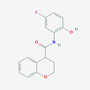 molecular formula C16H14FNO3 B7584820 N-(5-fluoro-2-hydroxyphenyl)-3,4-dihydro-2H-chromene-4-carboxamide 