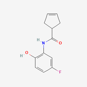 molecular formula C12H12FNO2 B7584827 N-(5-fluoro-2-hydroxyphenyl)cyclopent-3-ene-1-carboxamide 