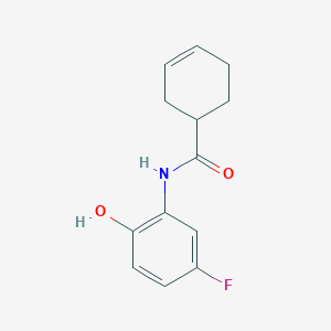molecular formula C13H14FNO2 B7584837 N-(5-fluoro-2-hydroxyphenyl)cyclohex-3-ene-1-carboxamide 