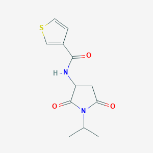 molecular formula C12H14N2O3S B7584857 N-(2,5-dioxo-1-propan-2-ylpyrrolidin-3-yl)thiophene-3-carboxamide 