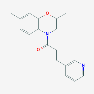 molecular formula C18H20N2O2 B7584889 1-(2,7-Dimethyl-2,3-dihydro-1,4-benzoxazin-4-yl)-3-pyridin-3-ylpropan-1-one 