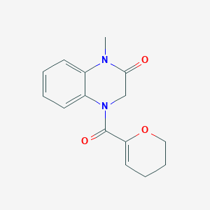 molecular formula C15H16N2O3 B7584908 4-(3,4-dihydro-2H-pyran-6-carbonyl)-1-methyl-3H-quinoxalin-2-one 