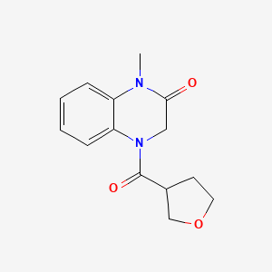 molecular formula C14H16N2O3 B7584923 1-methyl-4-(oxolane-3-carbonyl)-3H-quinoxalin-2-one 