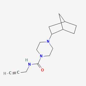 molecular formula C15H23N3O B7584940 4-(2-bicyclo[2.2.1]heptanyl)-N-prop-2-ynylpiperazine-1-carboxamide 