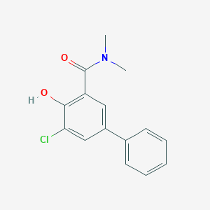 molecular formula C15H14ClNO2 B7584971 3-chloro-2-hydroxy-N,N-dimethyl-5-phenylbenzamide 