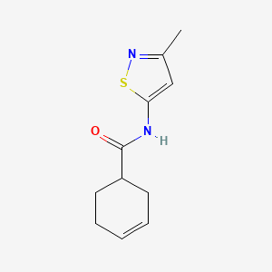 molecular formula C11H14N2OS B7584985 N-(3-methyl-1,2-thiazol-5-yl)cyclohex-3-ene-1-carboxamide 