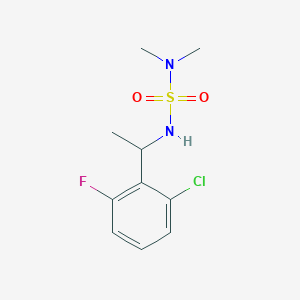 molecular formula C10H14ClFN2O2S B7585001 1-Chloro-2-[1-(dimethylsulfamoylamino)ethyl]-3-fluorobenzene 