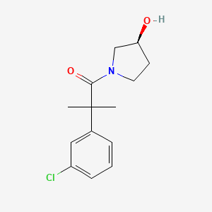 molecular formula C14H18ClNO2 B7585009 2-(3-chlorophenyl)-1-[(3S)-3-hydroxypyrrolidin-1-yl]-2-methylpropan-1-one 