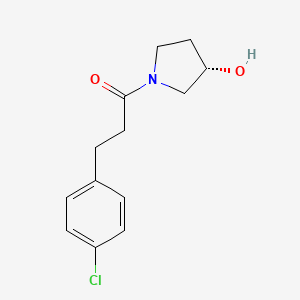 molecular formula C13H16ClNO2 B7585013 3-(4-chlorophenyl)-1-[(3S)-3-hydroxypyrrolidin-1-yl]propan-1-one 