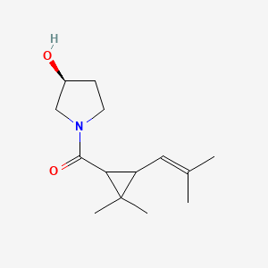 molecular formula C14H23NO2 B7585021 [2,2-dimethyl-3-(2-methylprop-1-enyl)cyclopropyl]-[(3S)-3-hydroxypyrrolidin-1-yl]methanone 