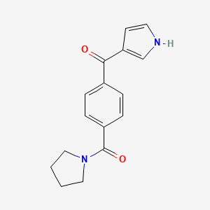 molecular formula C16H16N2O2 B7585029 [4-(pyrrolidine-1-carbonyl)phenyl]-(1H-pyrrol-3-yl)methanone 