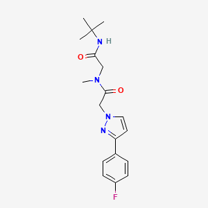 molecular formula C18H23FN4O2 B7585032 N-[2-(tert-butylamino)-2-oxoethyl]-2-[3-(4-fluorophenyl)pyrazol-1-yl]-N-methylacetamide 