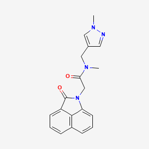 molecular formula C19H18N4O2 B7585039 N-methyl-N-[(1-methylpyrazol-4-yl)methyl]-2-(2-oxobenzo[cd]indol-1-yl)acetamide 