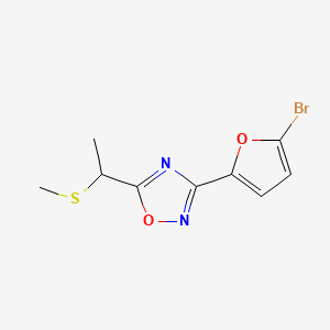 molecular formula C9H9BrN2O2S B7585050 3-(5-Bromofuran-2-yl)-5-(1-methylsulfanylethyl)-1,2,4-oxadiazole 