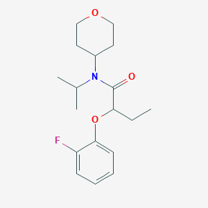 molecular formula C18H26FNO3 B7585058 2-(2-fluorophenoxy)-N-(oxan-4-yl)-N-propan-2-ylbutanamide 