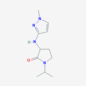 molecular formula C11H18N4O B7585066 3-[(1-Methylpyrazol-3-yl)amino]-1-propan-2-ylpyrrolidin-2-one 