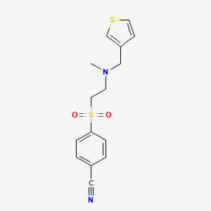 molecular formula C15H16N2O2S2 B7585079 4-[2-[Methyl(thiophen-3-ylmethyl)amino]ethylsulfonyl]benzonitrile 