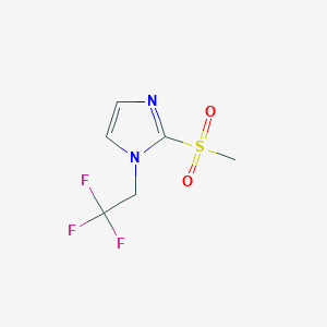 molecular formula C6H7F3N2O2S B7585103 2-Methylsulfonyl-1-(2,2,2-trifluoroethyl)imidazole 