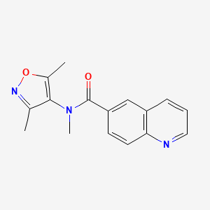 molecular formula C16H15N3O2 B7585110 N-(3,5-dimethyl-1,2-oxazol-4-yl)-N-methylquinoline-6-carboxamide 