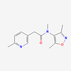 molecular formula C14H17N3O2 B7585112 N-(3,5-dimethyl-1,2-oxazol-4-yl)-N-methyl-2-(6-methylpyridin-3-yl)acetamide 