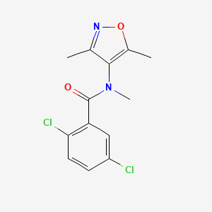molecular formula C13H12Cl2N2O2 B7585114 2,5-dichloro-N-(3,5-dimethyl-1,2-oxazol-4-yl)-N-methylbenzamide 