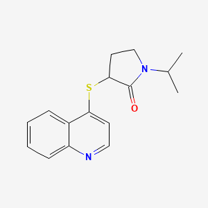 molecular formula C16H18N2OS B7585157 1-Propan-2-yl-3-quinolin-4-ylsulfanylpyrrolidin-2-one 