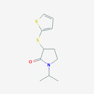 molecular formula C11H15NOS2 B7585184 1-Propan-2-yl-3-thiophen-2-ylsulfanylpyrrolidin-2-one 