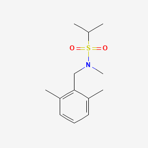 molecular formula C13H21NO2S B7585197 N-[(2,6-dimethylphenyl)methyl]-N-methylpropane-2-sulfonamide 