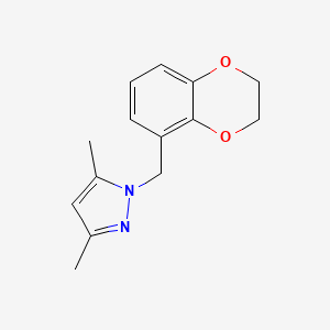 molecular formula C14H16N2O2 B7585213 1-(2,3-Dihydro-1,4-benzodioxin-5-ylmethyl)-3,5-dimethylpyrazole 