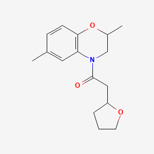 molecular formula C16H21NO3 B7585219 1-(2,6-Dimethyl-2,3-dihydro-1,4-benzoxazin-4-yl)-2-(oxolan-2-yl)ethanone 