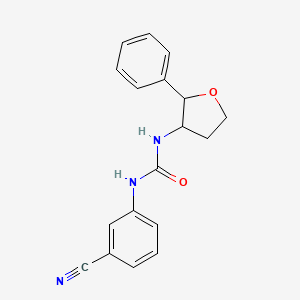 molecular formula C18H17N3O2 B7585246 1-(3-Cyanophenyl)-3-(2-phenyloxolan-3-yl)urea 