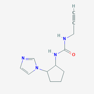 molecular formula C12H16N4O B7585257 1-(2-Imidazol-1-ylcyclopentyl)-3-prop-2-ynylurea 