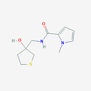 molecular formula C11H16N2O2S B7585303 N-[(3-hydroxythiolan-3-yl)methyl]-1-methylpyrrole-2-carboxamide 