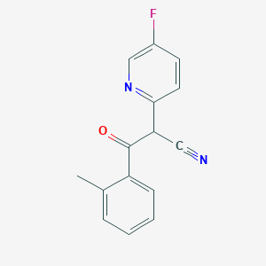molecular formula C15H11FN2O B7585307 2-(5-Fluoropyridin-2-yl)-3-(2-methylphenyl)-3-oxopropanenitrile 