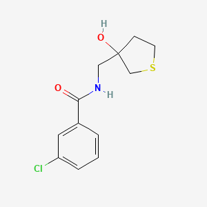 molecular formula C12H14ClNO2S B7585313 3-chloro-N-[(3-hydroxythiolan-3-yl)methyl]benzamide 