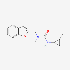 molecular formula C15H18N2O2 B7585345 1-(1-Benzofuran-2-ylmethyl)-1-methyl-3-(2-methylcyclopropyl)urea 