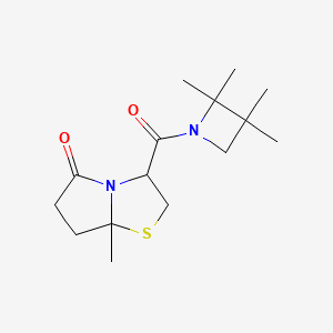 molecular formula C15H24N2O2S B7585348 7a-Methyl-3-(2,2,3,3-tetramethylazetidine-1-carbonyl)-2,3,6,7-tetrahydropyrrolo[2,1-b][1,3]thiazol-5-one 