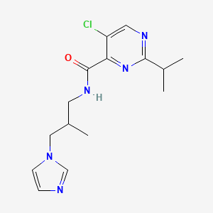 molecular formula C15H20ClN5O B7585385 5-chloro-N-(3-imidazol-1-yl-2-methylpropyl)-2-propan-2-ylpyrimidine-4-carboxamide 