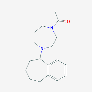 molecular formula C18H26N2O B7585386 1-[4-(6,7,8,9-tetrahydro-5H-benzo[7]annulen-5-yl)-1,4-diazepan-1-yl]ethanone 