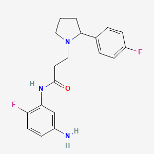 molecular formula C19H21F2N3O B7585426 N-(5-amino-2-fluorophenyl)-3-[2-(4-fluorophenyl)pyrrolidin-1-yl]propanamide 