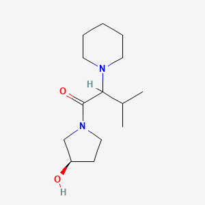 molecular formula C14H26N2O2 B7585434 1-[(3R)-3-hydroxypyrrolidin-1-yl]-3-methyl-2-piperidin-1-ylbutan-1-one 