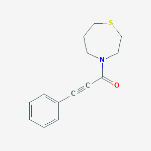 molecular formula C14H15NOS B7585436 3-Phenyl-1-(1,4-thiazepan-4-yl)prop-2-yn-1-one 
