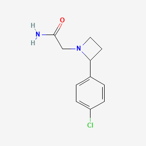 molecular formula C11H13ClN2O B7585445 2-[2-(4-Chlorophenyl)azetidin-1-yl]acetamide 
