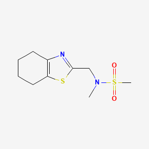 molecular formula C10H16N2O2S2 B7585459 N-methyl-N-(4,5,6,7-tetrahydro-1,3-benzothiazol-2-ylmethyl)methanesulfonamide 